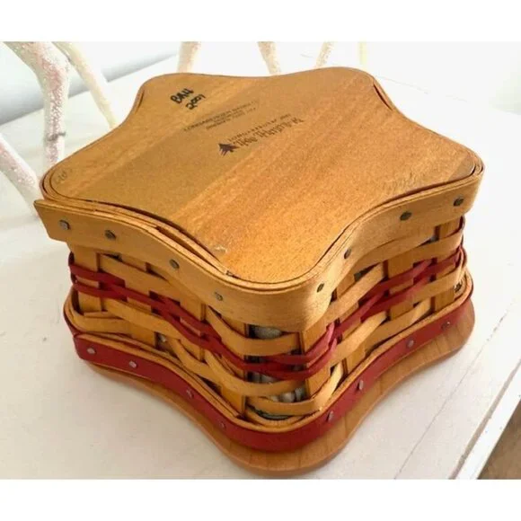 Longaberger Tree Trimming 2001 Twinkle Basket, Lid, Liner & Tie-On - Picture 8 of 8